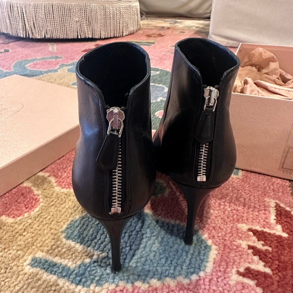 EUC Prada black leather booties Size 41 US 10 - Picture 3 of 16